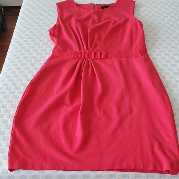 EUC Ted Baker Red S/L Red Dress w/Grosgrain detail - Picture 5 of 8